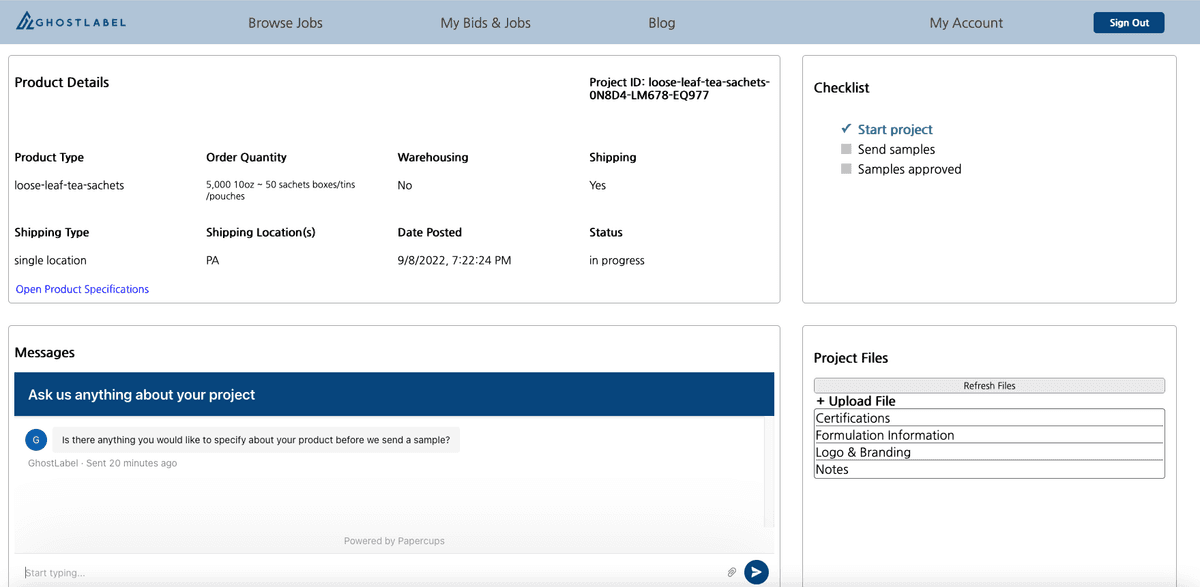 project management dashboard