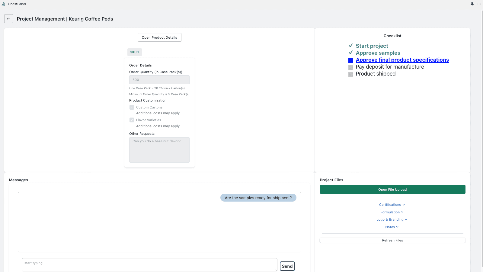 project management dashboard