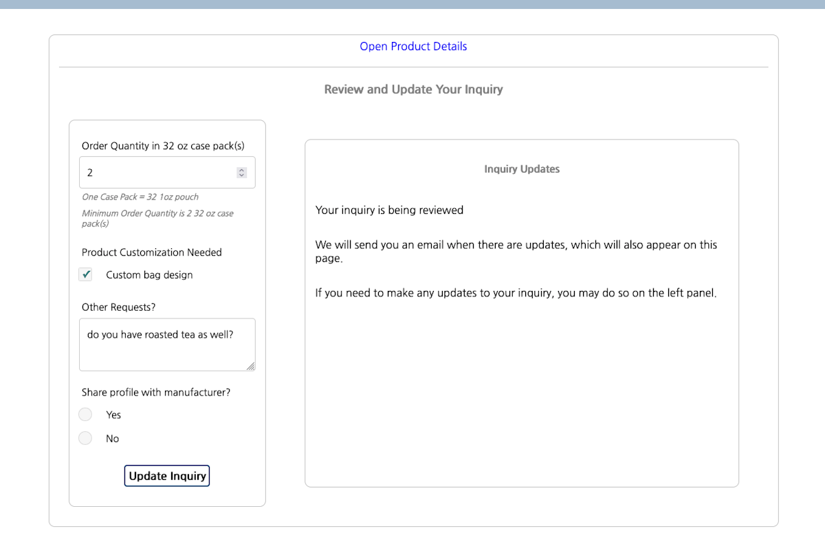review product inquiry module